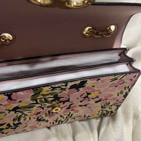 Tory Burch Gemini Link Small Chain Flower Field Shoulder Bag S 74067 $525 NEW - Picture 5 of 12